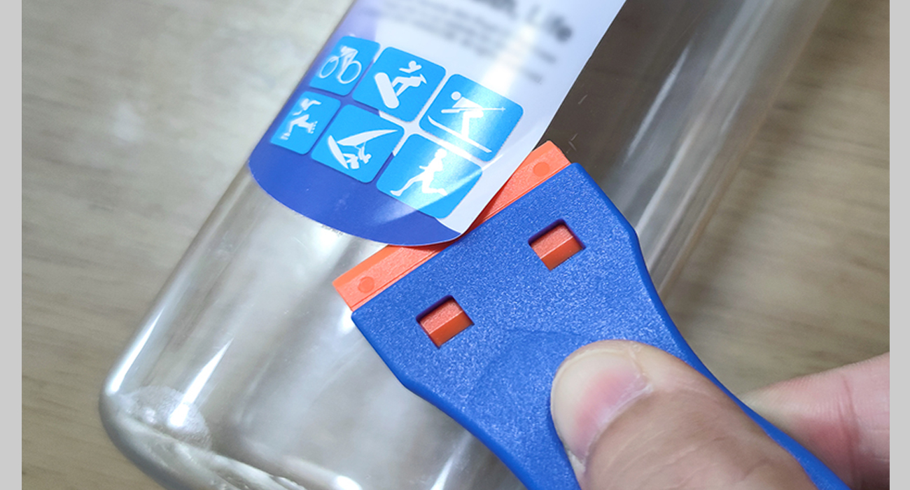 EHDIS 1.5" Plastic Razor Scraper with 10pcs Double Edged Plastic Blades for Removing Labels Stickers Decals on Glass Windows