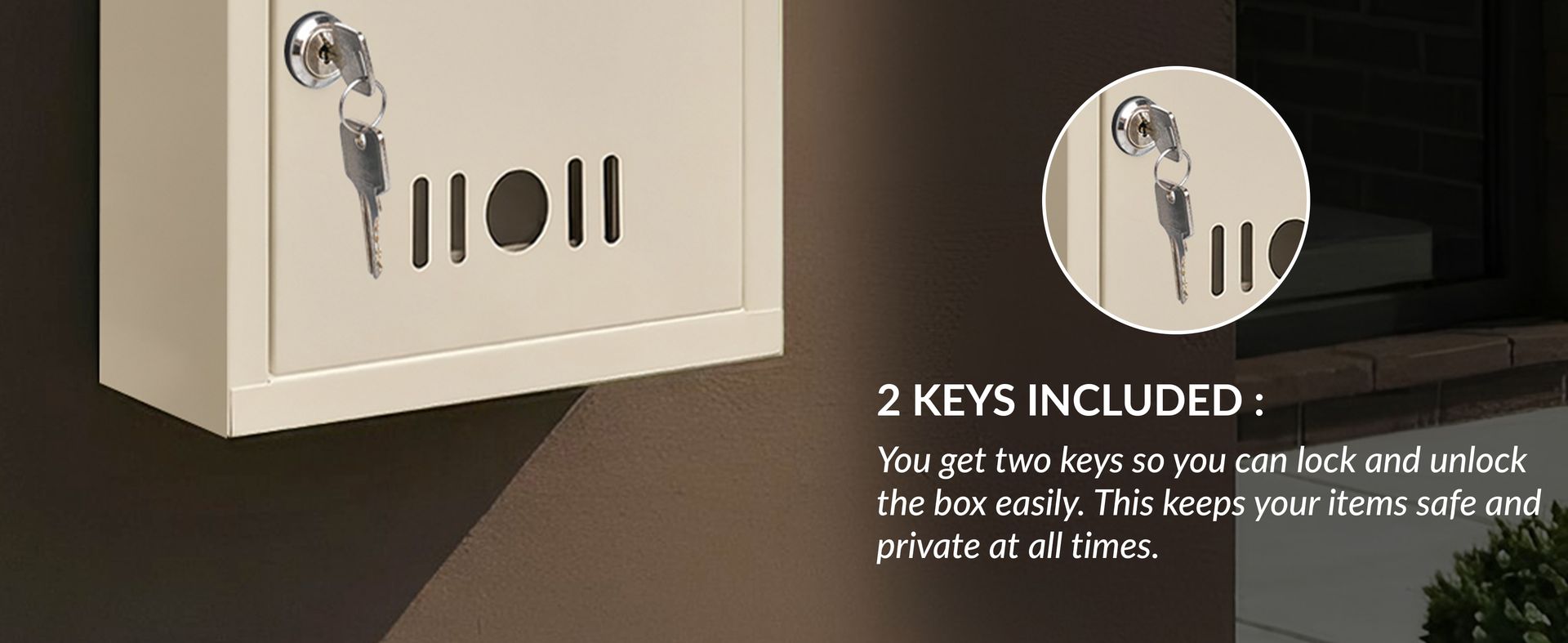 Plantex Letter Box/GI Steel Mail Box/Donation Box with Lock and Keys/Letter Box for Home Gate/Suggestion Box for Office/School/Complaint Box/ (Ivory) - Wall Mount