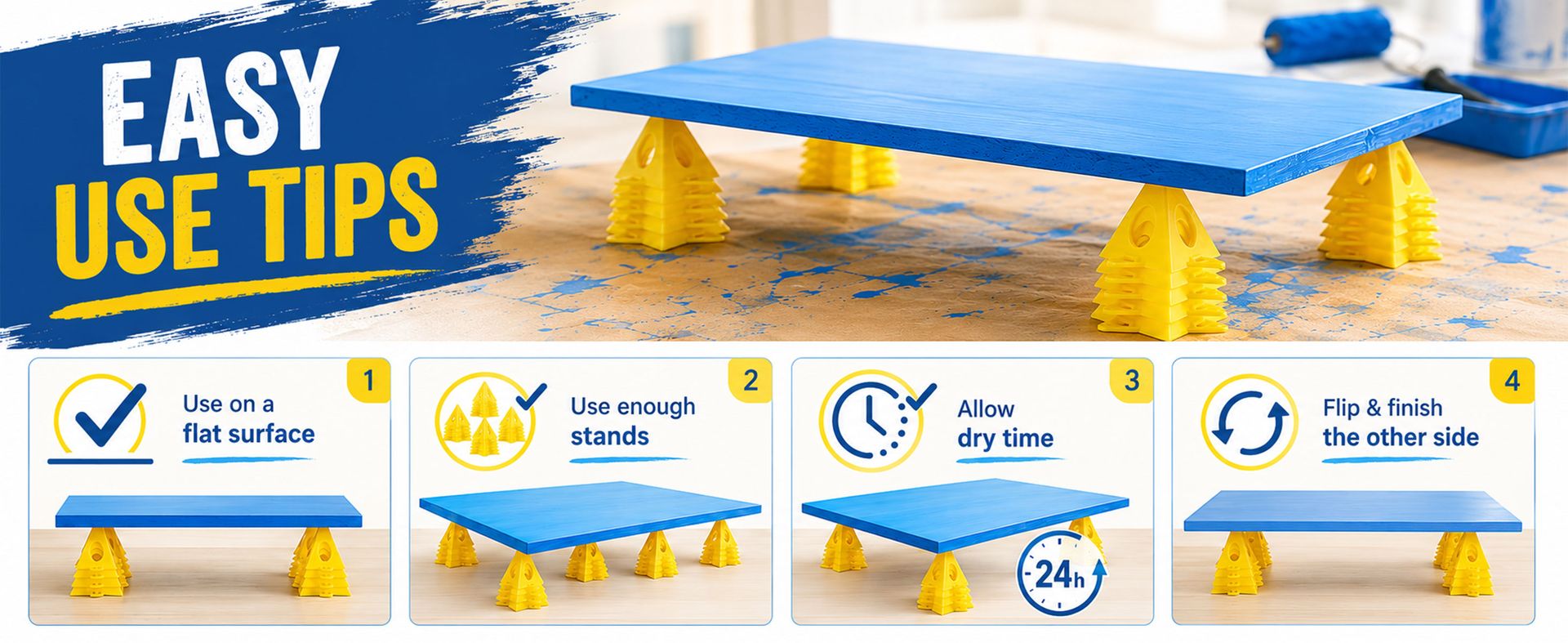 KATA 36PCS Painter's Pyramids, Paint Stands for Cabinet Doors & Woodworking