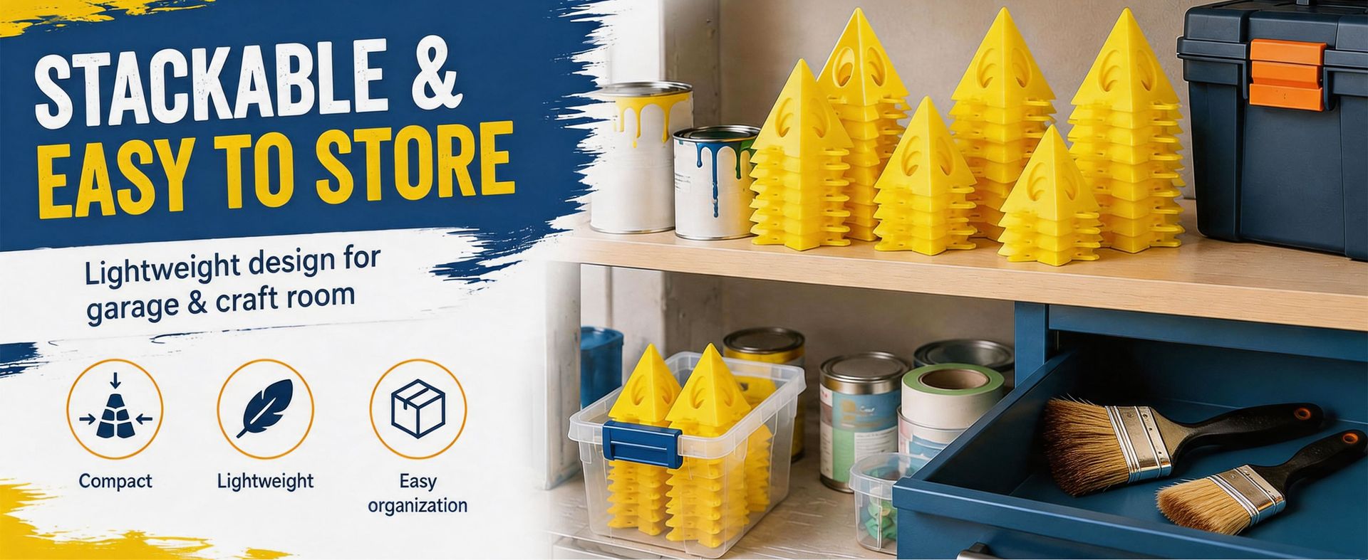 KATA 36PCS Painter's Pyramids, Paint Stands for Cabinet Doors & Woodworking