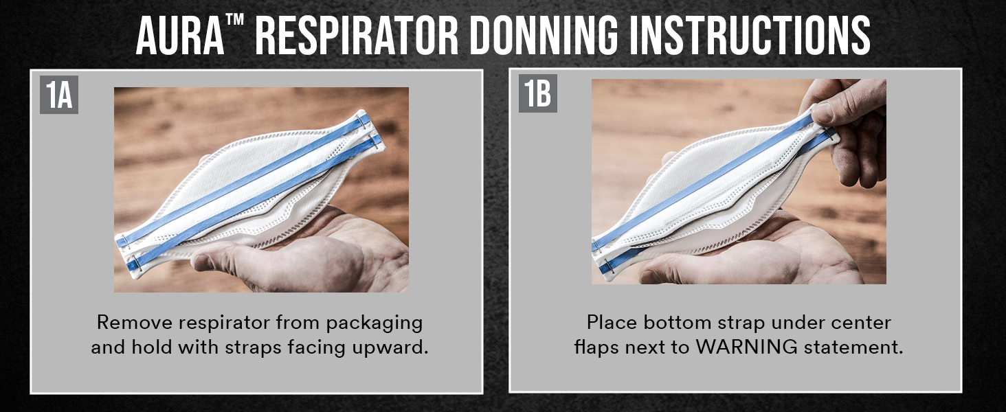 3M Aura Particulate Respirator 9205+, N95, Individually Wrapped, 3 Panel Flat Fold Design Allows for Facial Movements