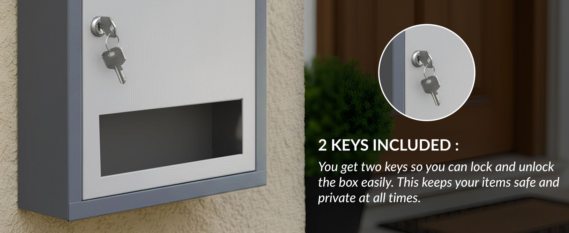 Plantex All in one Multipurpose with Big Size Letter Box for Home/Post Box/Suggestion Box/Complaint Box/Donation Box with Lock Table Top or Wall Mount - (Grey)