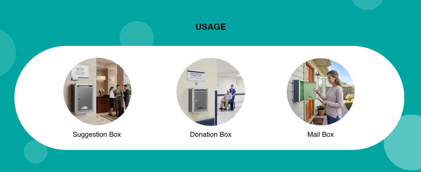 oddpod™ Multipurpose Wall-Mounting Letter Box/Suggestion Box/Complaint Box/Ballot Box/Donation Box with Lock - Opaque