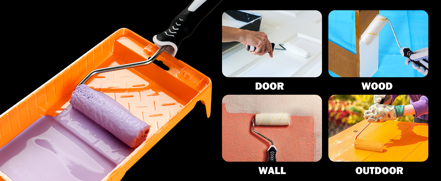 Mister Rui 4 Inch Paint Tray and Liners, Small Paint Pan with Liners