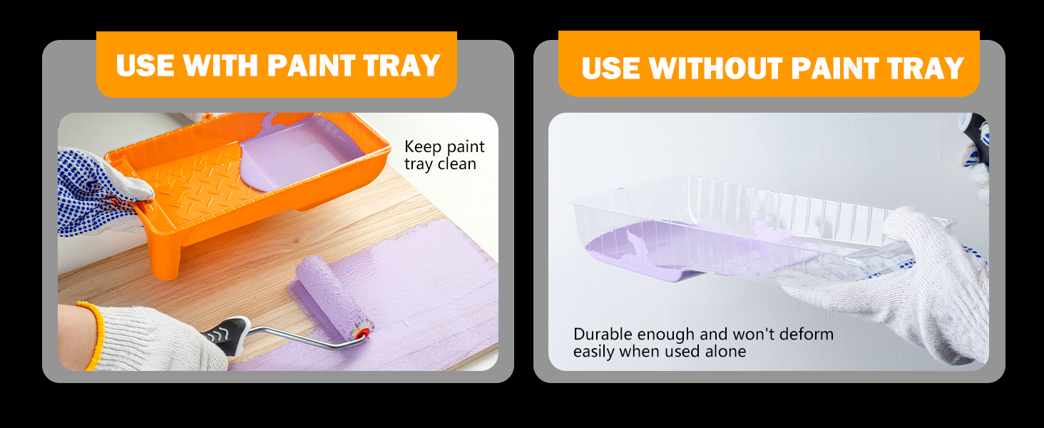Mister Rui 4 Inch Paint Tray and Liners, Small Paint Pan with Liners