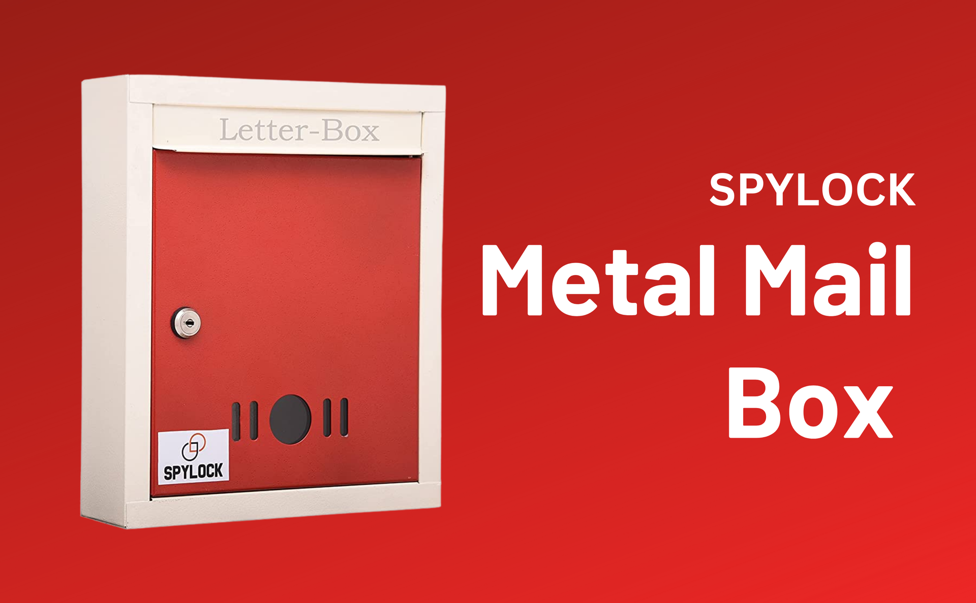 Metal Mail Box Letter Box for Home and Gate Office Wall Mount Box Red & ivery Size (11 * 9 * 3 inch)