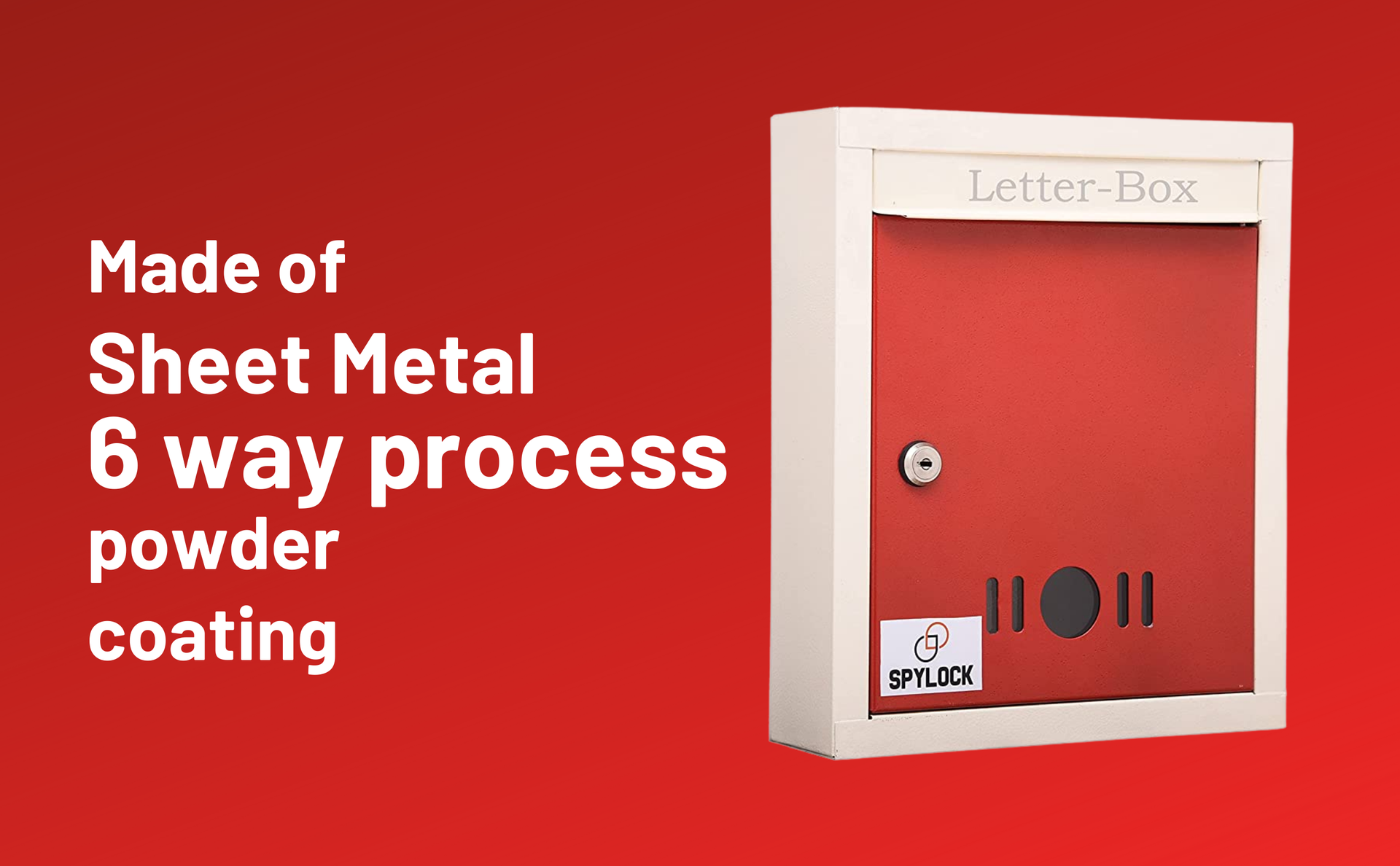Metal Mail Box Letter Box for Home and Gate Office Wall Mount Box Red & ivery Size (11 * 9 * 3 inch)