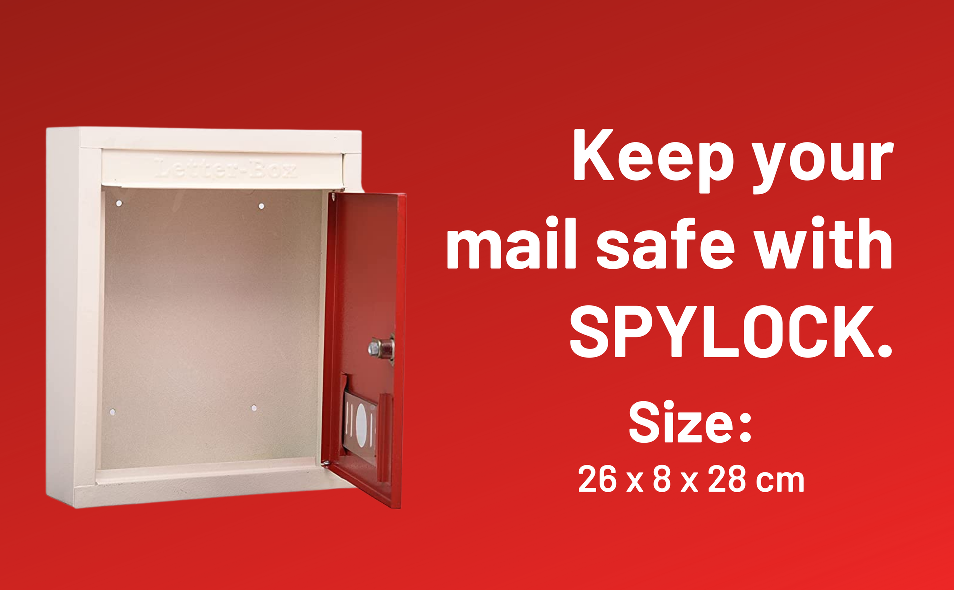 Metal Mail Box Letter Box for Home and Gate Office Wall Mount Box Red & ivery Size (11 * 9 * 3 inch)