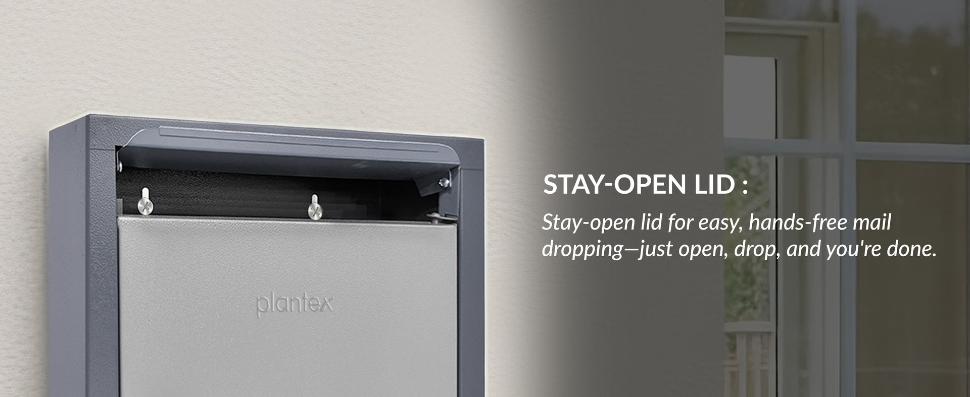 Plantex All in one Multipurpose use Box- Letter Box/Post Box for Gate Home and Office/Suggestion Box for Office use/Complaint/Donation Box with Lock Table Top or Wall Mount Pack of 1 - (Grey)