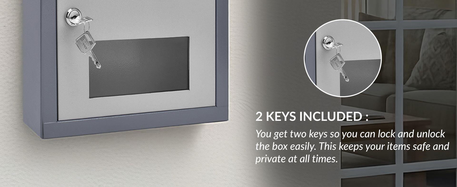 Plantex All in one Multipurpose use Box- Letter Box/Post Box for Gate Home and Office/Suggestion Box for Office use/Complaint/Donation Box with Lock Table Top or Wall Mount Pack of 1 - (Grey)
