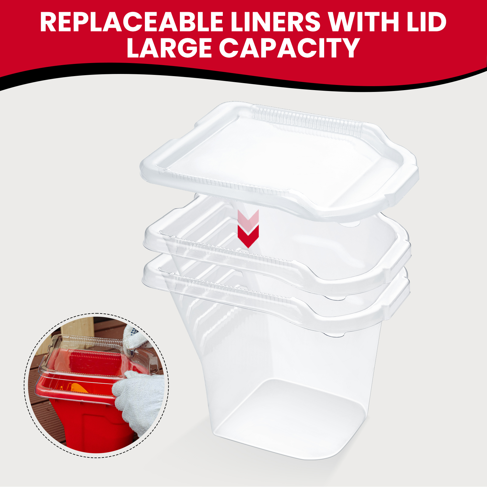 Mister Rui 4 Inch Paint Bucket Set with Liners and Lid, 7 Pack
