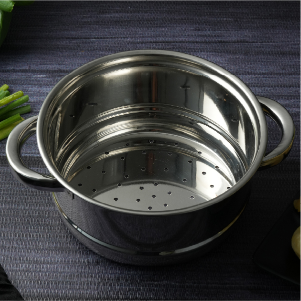 Lifelong 2-Tier Steamer/Momo/Modak Maker | Induction Compitable with Glass Lid & Riveted Handles | 20 cm Stainless Steel Multi-Purpose Cooking Steamer (LLMOM01) 2 Litre