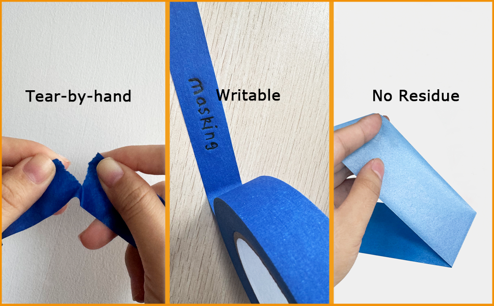 4 Rolls Premium Painters Tape, Blue Tape, Masking Tape, Paint Tape for Multi-Purpose, Painting, Painter's, DIY Crafts Arts (88yd =0.94IN*22yd*4) Decoration Labeling No Residue, Easy Removal