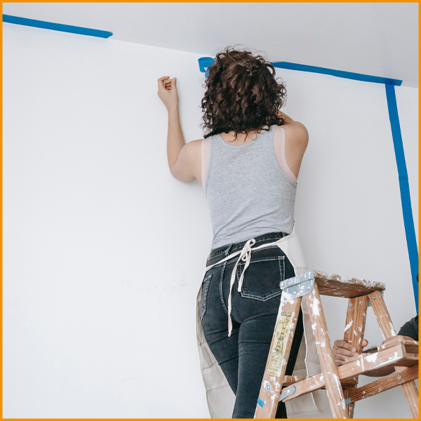 4 Rolls Premium Painters Tape, Blue Tape, Masking Tape, Paint Tape for Multi-Purpose, Painting, Painter's, DIY Crafts Arts (88yd =0.94IN*22yd*4) Decoration Labeling No Residue, Easy Removal