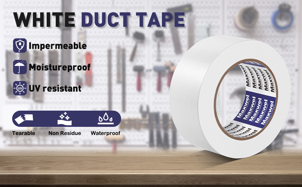 Duct Tape White Heavy Duty Waterproof Duct Tape for Home Repair