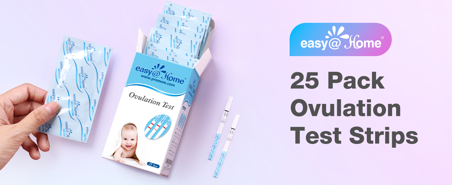 easy@Home Ovulation Test Strips, 25 Pack Fertility Tests