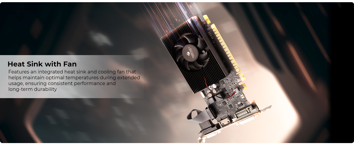 ZEBRONICS Gt610 2Gd3 with Pcie 2.0,Multiconnectivity Hdmi Dvi Vga,High Efficiency,Heatsink with Fan.,pci_e,ddr3_sdram,2 GB