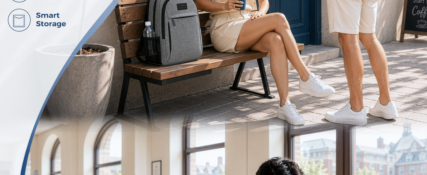 MATEIN Travel Laptop Backpack, 15.6 Inch College School Computer Bag, Grey