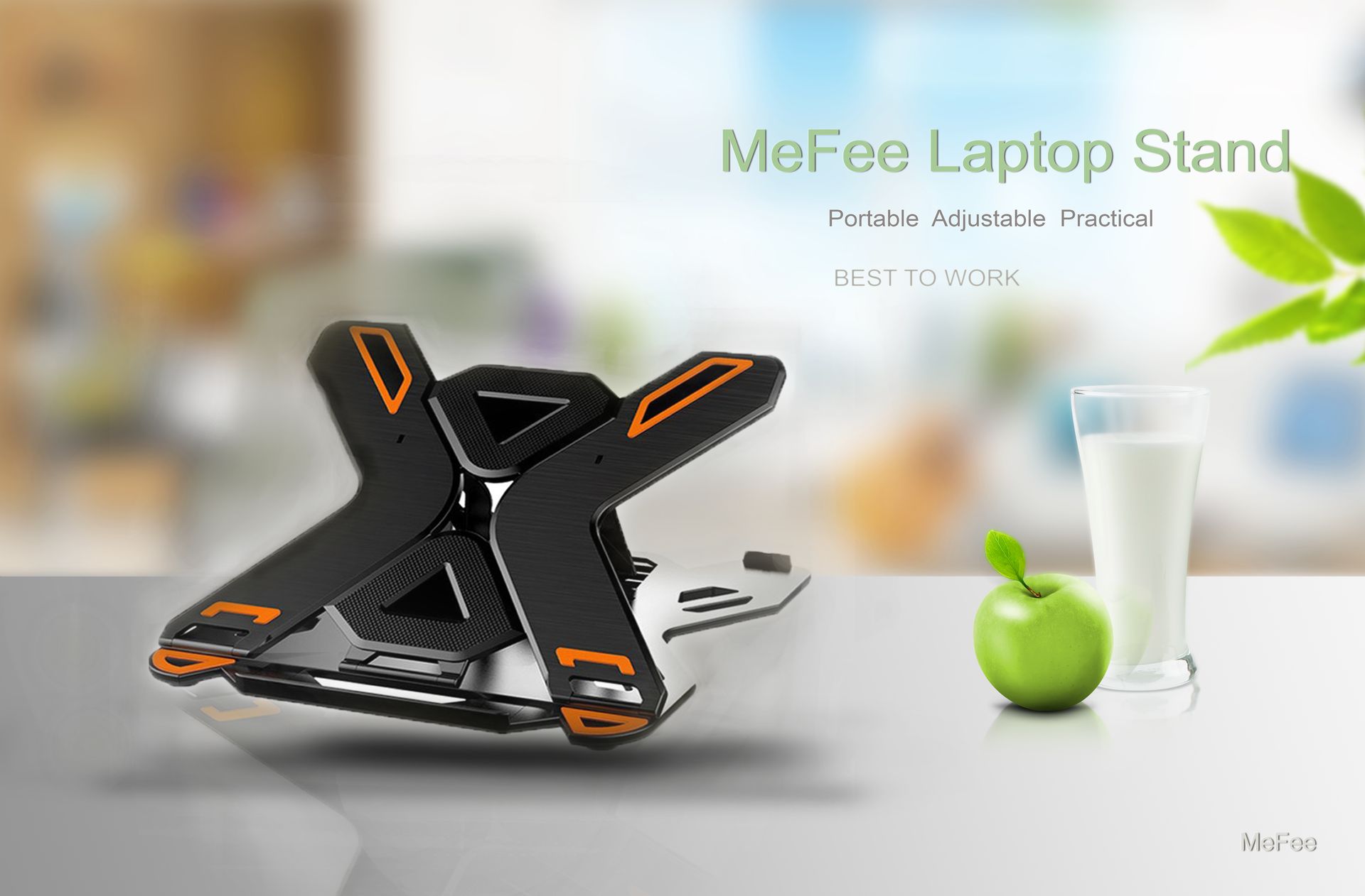 Ergonomic Adjustable Laptop Stand for Desk with Phone Holder & 360° Rotation - Foldable Portable Stand for 10-17" Laptops, MacBook Pro 16", Gaming Laptops, Tablets | Heavy-Duty & Ventilated Design