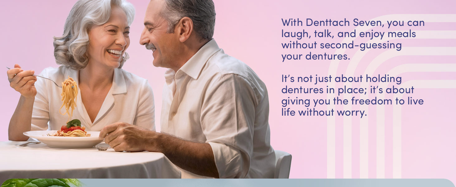 Denttach Seven Denture Adhesive, Thermoplastic Denture Adhesive Up to 7 Days, Extra Strong Waterproof, Secure Denture Grip & Cushion, Refit, Reliner for Upper & Lower Dentures, Comfortable, Zinc Free