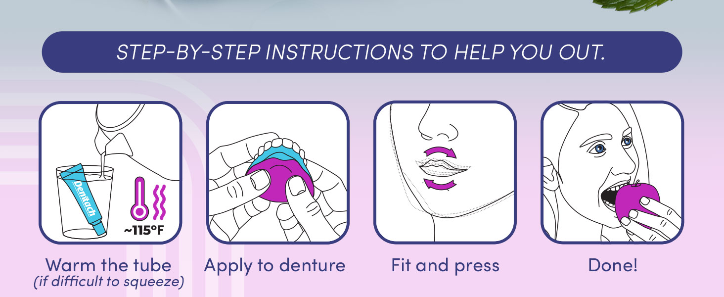 Denttach Seven Denture Adhesive, Thermoplastic Denture Adhesive Up to 7 Days, Extra Strong Waterproof, Secure Denture Grip & Cushion, Refit, Reliner for Upper & Lower Dentures, Comfortable, Zinc Free