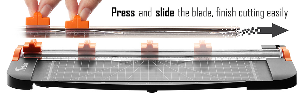 Firbon A4 Paper Cutter, 12 Inch Paper Trimmer with Extened Ruler, Black