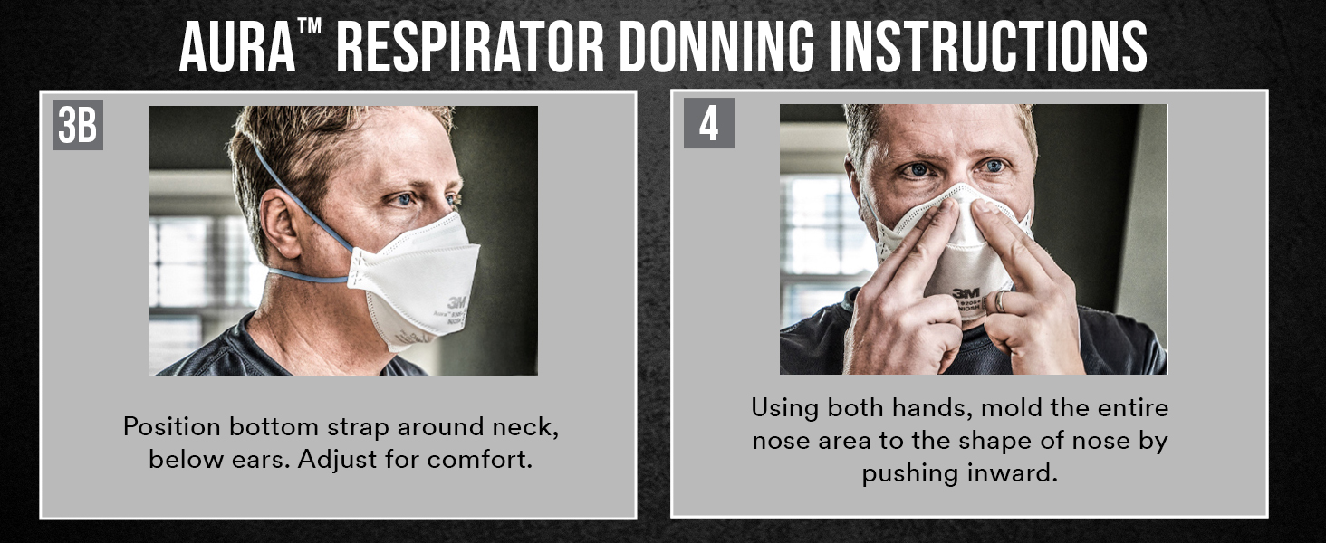 3M Aura Particulate Respirator 9205+, N95 Disposable Respirator, 3 pk