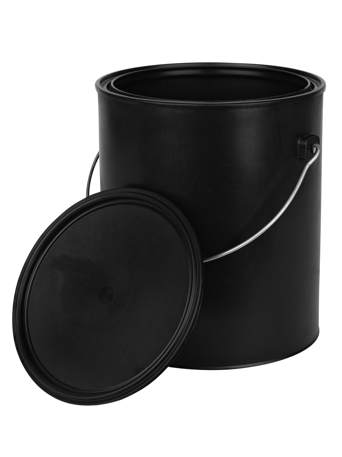 1 Gallon Plastic Paint Bucket (Black) - Triple Lock Airtight Seal - Minimizes Skimming - Rust Proof - Odor & Chemical Resistant - 128 Fl Oz All-Plastic Paint Can with Metal Handle - Stock Your Home