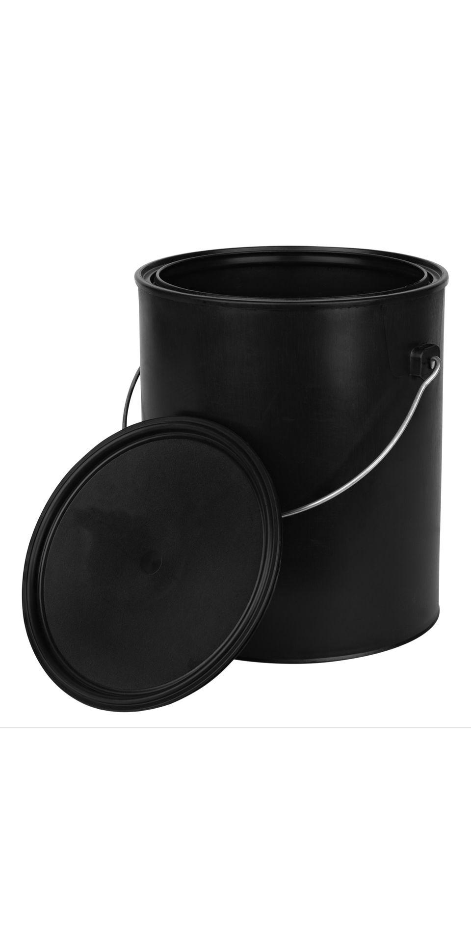 1 Gallon Plastic Paint Bucket (Black) - Triple Lock Airtight Seal - Minimizes Skimming - Rust Proof - Odor & Chemical Resistant - 128 Fl Oz All-Plastic Paint Can with Metal Handle - Stock Your Home