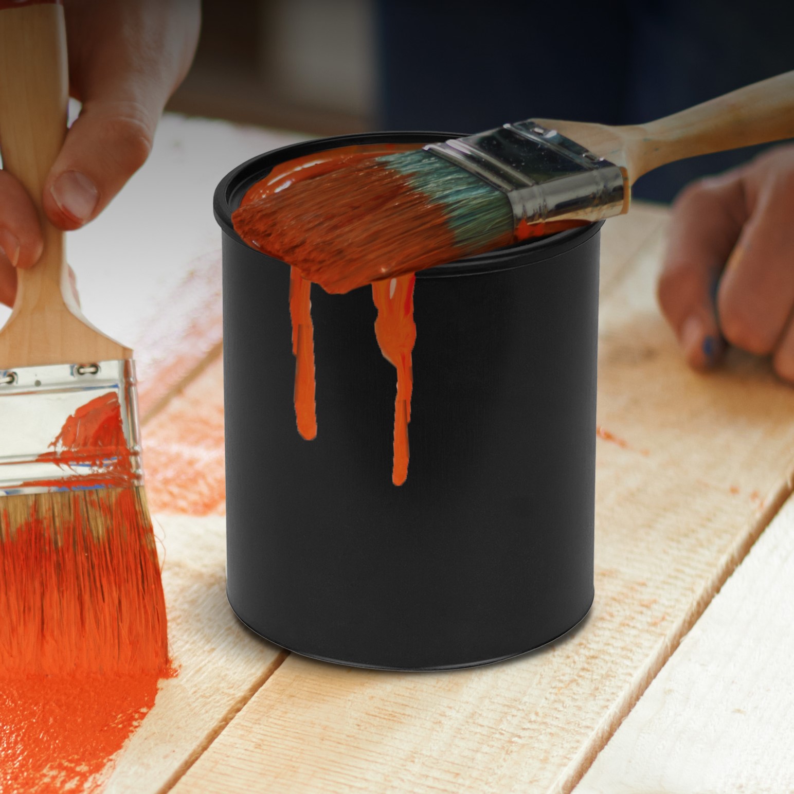 1 Gallon Plastic Paint Bucket (Black) - Triple Lock Airtight Seal - Minimizes Skimming - Rust Proof - Odor & Chemical Resistant - 128 Fl Oz All-Plastic Paint Can with Metal Handle - Stock Your Home