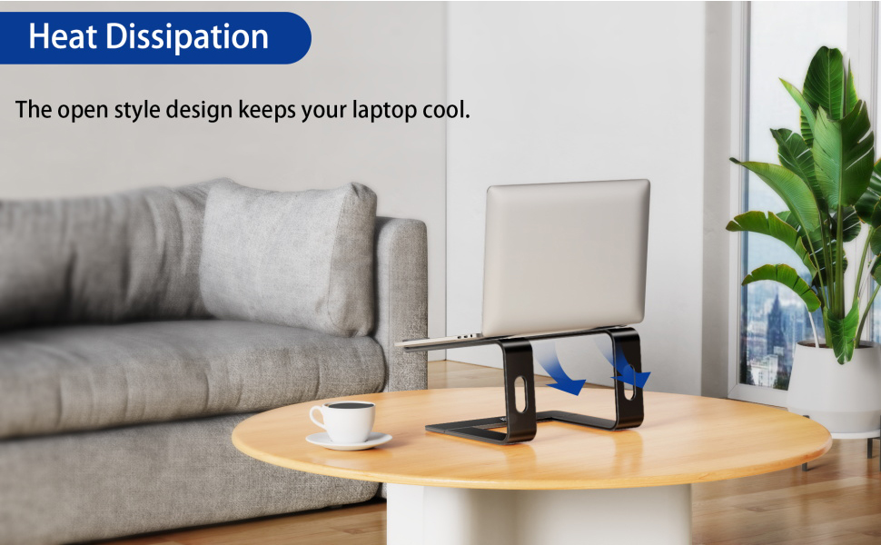 BESIGN LS03 Aluminum Laptop Stand, Ergonomic Detachable Computer Stand, Notebook Riser, Laptop Mount Compatible with Air, Pro, Dell, HP, Lenovo More 10-15.6" Laptops, Black
