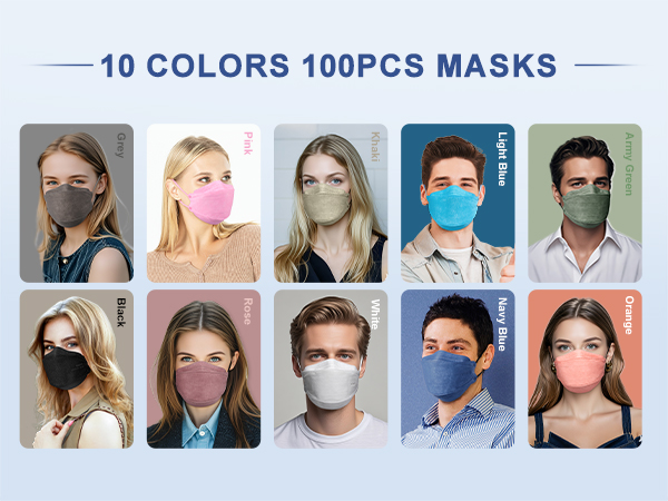 FENFEN KN95 Face Masks Disposable Adults - 50 Pack 5 Layer Protection Dust Breathable Comfortable Respirator Women KN95 Mask Individually Wrapped