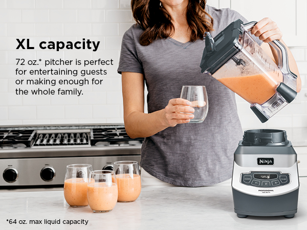 Ninja Blender Pro+, 1100W, 72oz Pitcher, 2 Cups, BL660