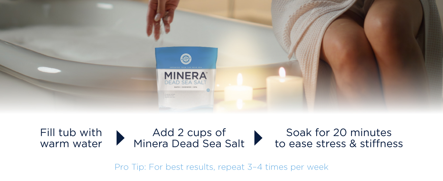 Minera Fine Grain Dead Sea Salt for Bath & Soaking, 100% Pure, 2 lb