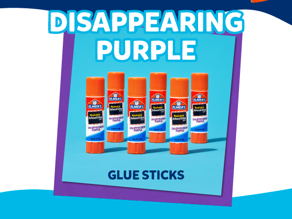 Elmer's Disappearing Purple School Glue Sticks, Washable, 7 Grams, 30 Count - Posters, Back to School, Bulk Pack for Classrooms, #1 Teacher Brand