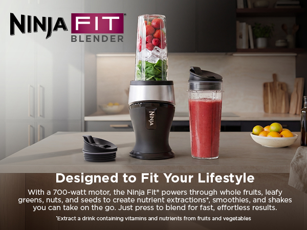 Ninja Fit Compact Personal Blender, 700W, (2) 16oz Cups, QB3001SS