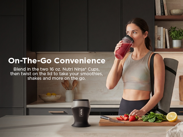 Ninja Fit Compact Personal Blender, 700W, (2) 16oz Cups, QB3001SS