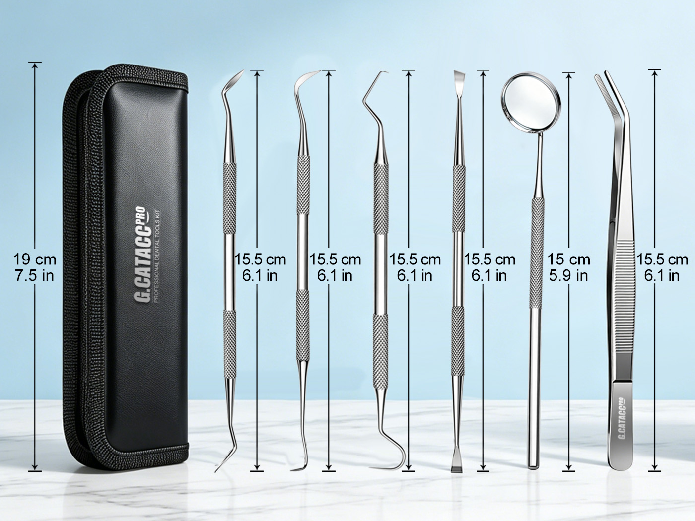 G.CATACC Dental Pick Tools, Plaque Tartar Remover for Teeth Cleaning Kit