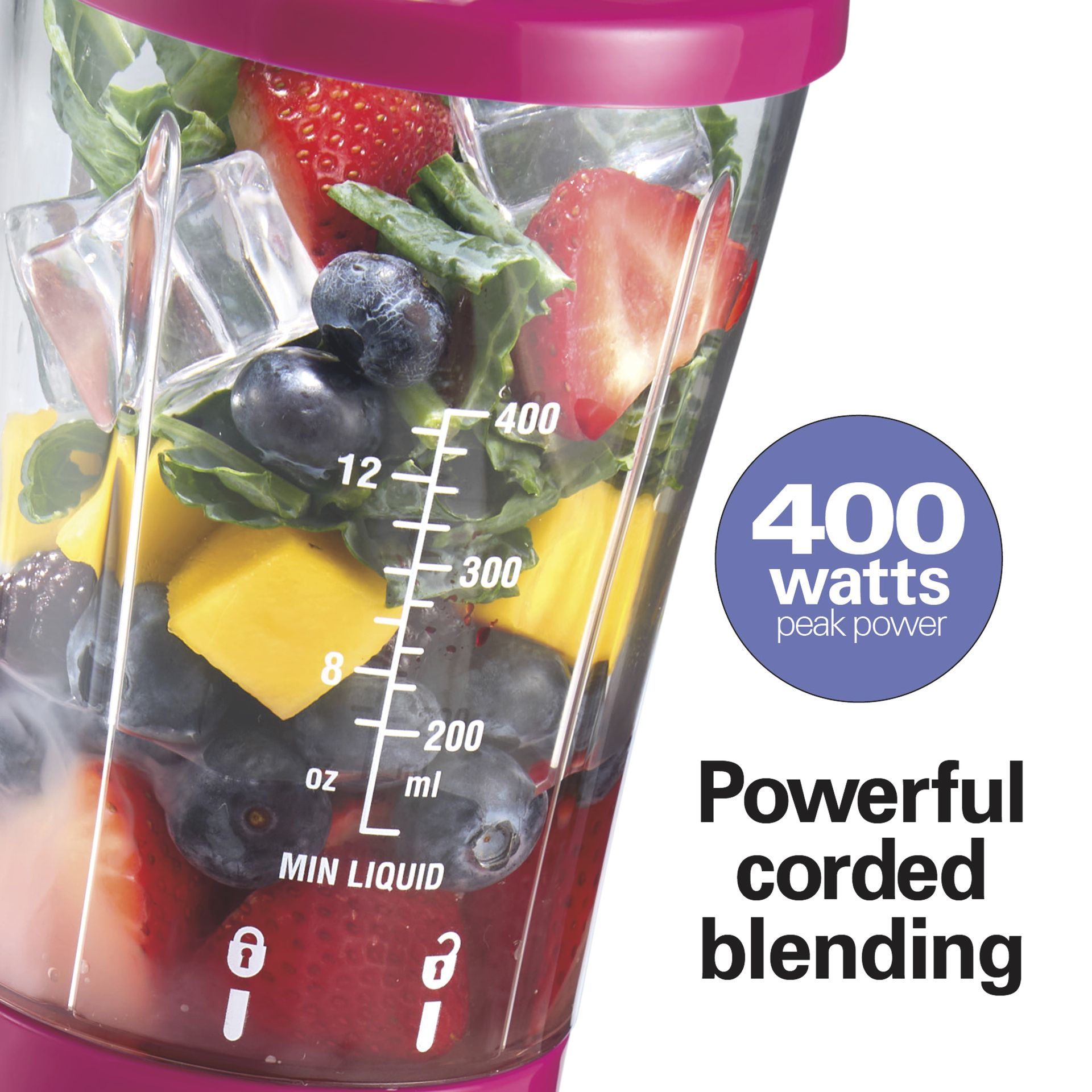 Hamilton Beach Portable Blender for Smoothies With 14 oz. Travel Jar