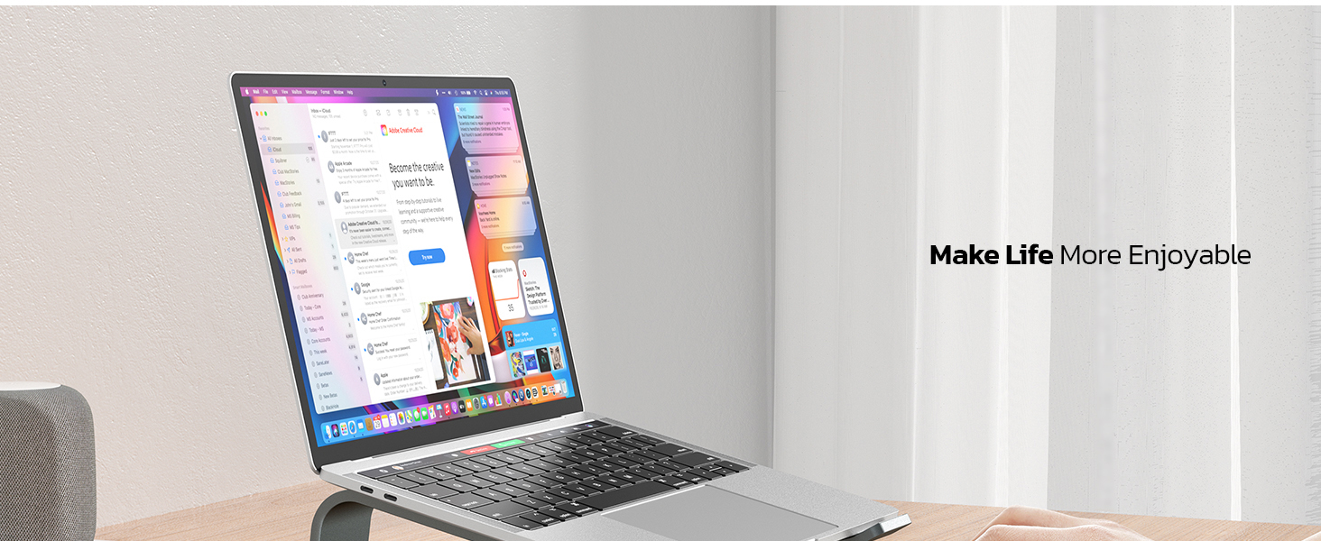 Nulaxy Full Aluminum Laptop Stand, Stable Support to 22 lbs, Open Cooling