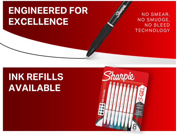 Sharpie S-Gel Gel Pens, Black Barrel, Medium Point (0.7mm), Black Gel Ink, 12 Count - Home, Office, School, Journaling, Writing, Note-Taking, Teacher Supplies
