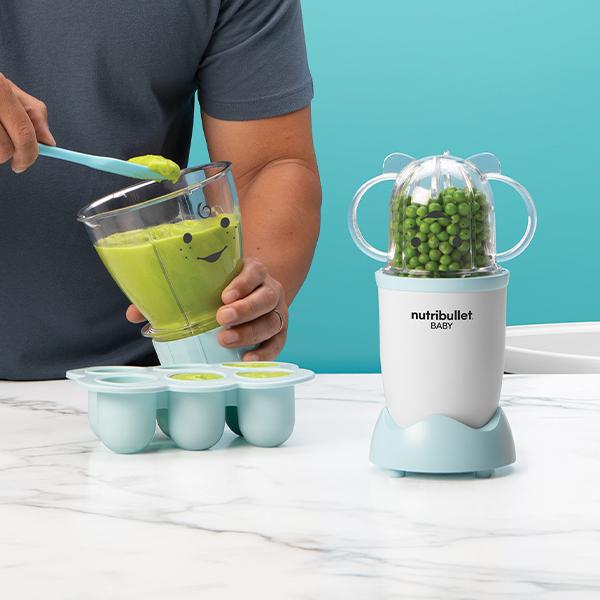 NutriBullet NBY-50100 Baby Complete Food-Making System, 32-Oz, White, Blue, Clear
