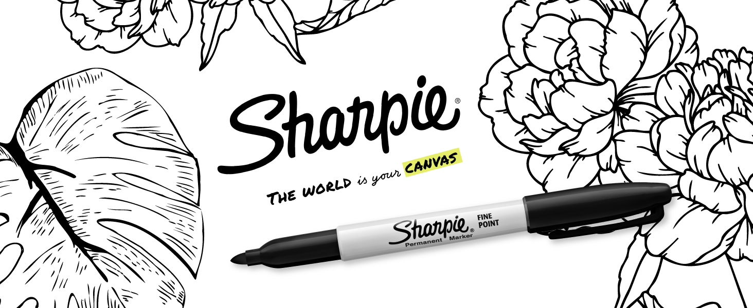 Sharpie Permanent Markers Variety Pack, Includes Chisel, Fine, and Ultra-Fine Tips, Black, 6 Count - Poster, Office, School Supplies