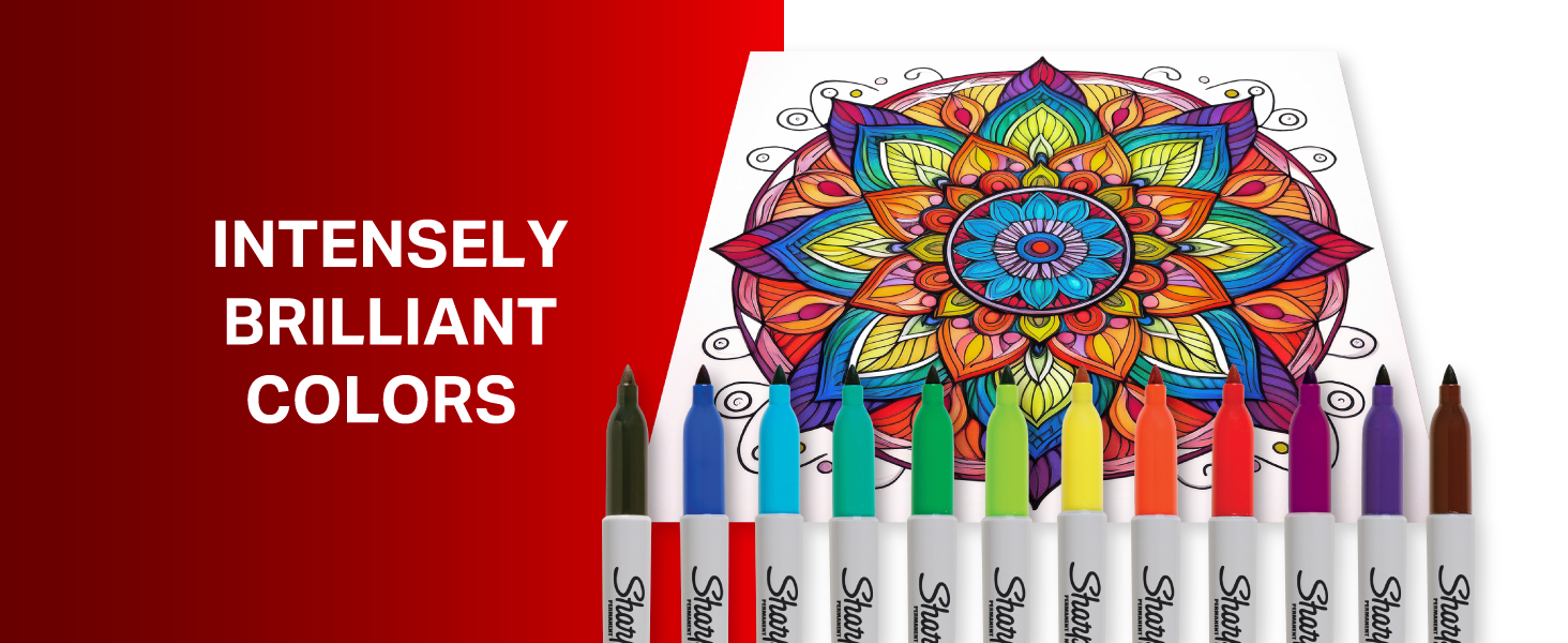 Sharpie Permanent Markers Variety Pack, Includes Chisel, Fine, and Ultra-Fine Tips, Black, 6 Count - Poster, Office, School Supplies