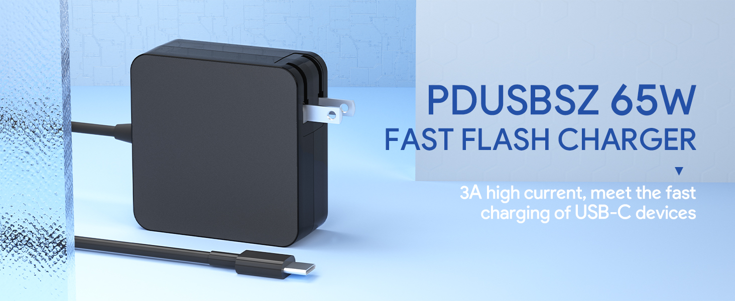 65W USB C Power Adapter, Fiattigear Type C Power PD Wall Fast Charger Compatible with Mac Book Pro, Dell Latitude, Lenovo, Huawei Matebook, HP Spectre, Acer Chromebook and Any Laptops or Smart Phones1
