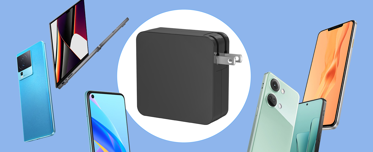 65W USB C Power Adapter, Fiattigear Type C Power PD Wall Fast Charger Compatible with Mac Book Pro, Dell Latitude, Lenovo, Huawei Matebook, HP Spectre, Acer Chromebook and Any Laptops or Smart Phones1