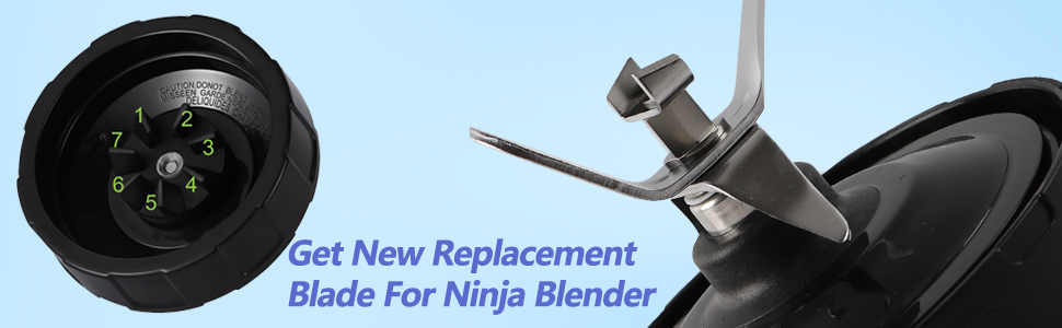 1-Pack Extractor Blade Assembly 7 Fins, Replacement Blender Blade Compatible with Ninja Blenders Auto iQ BL480 BL482 BL642 BL682 NN102