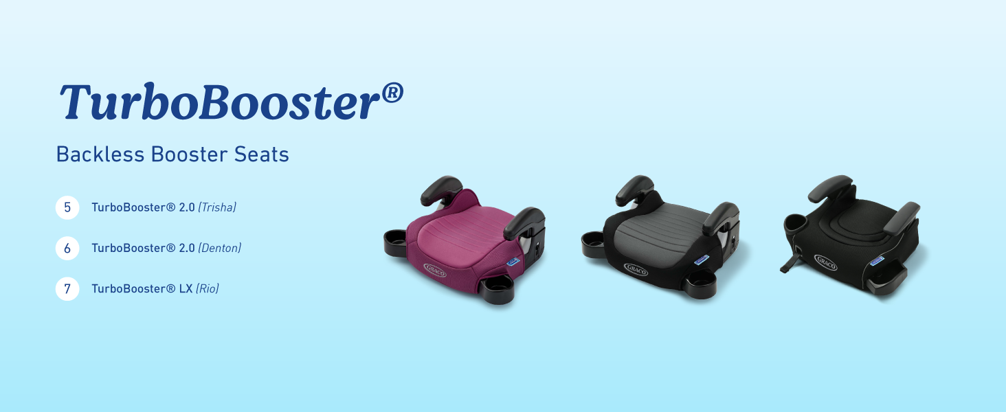 Graco TurboBooster 2.0 Backless Booster Car Seat, Denton