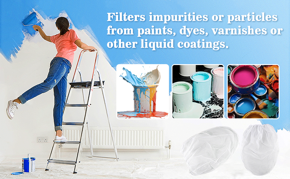Sukh 10pcs Paint Strainer Bag - 5 Gallon Paint Filter Mesh Strainer