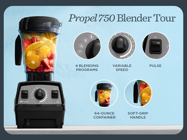 Vitamix Propel Series 750 Professional-Grade Blender, 4 Programs, Black